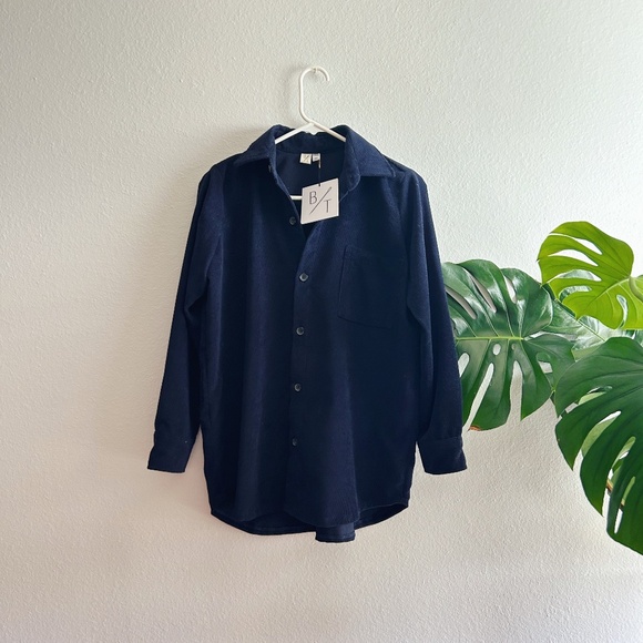 ByTavi Navy Blue Corduroy Shacket - NWT - Picture 1 of 8